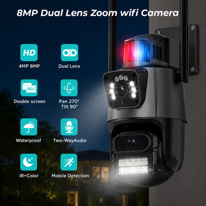 Camaras Vigilancia Exterior Doble Lente