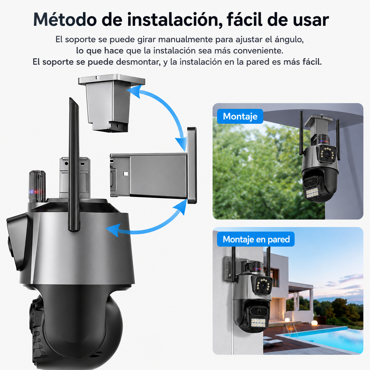 Camaras Vigilancia Exterior Doble Lente