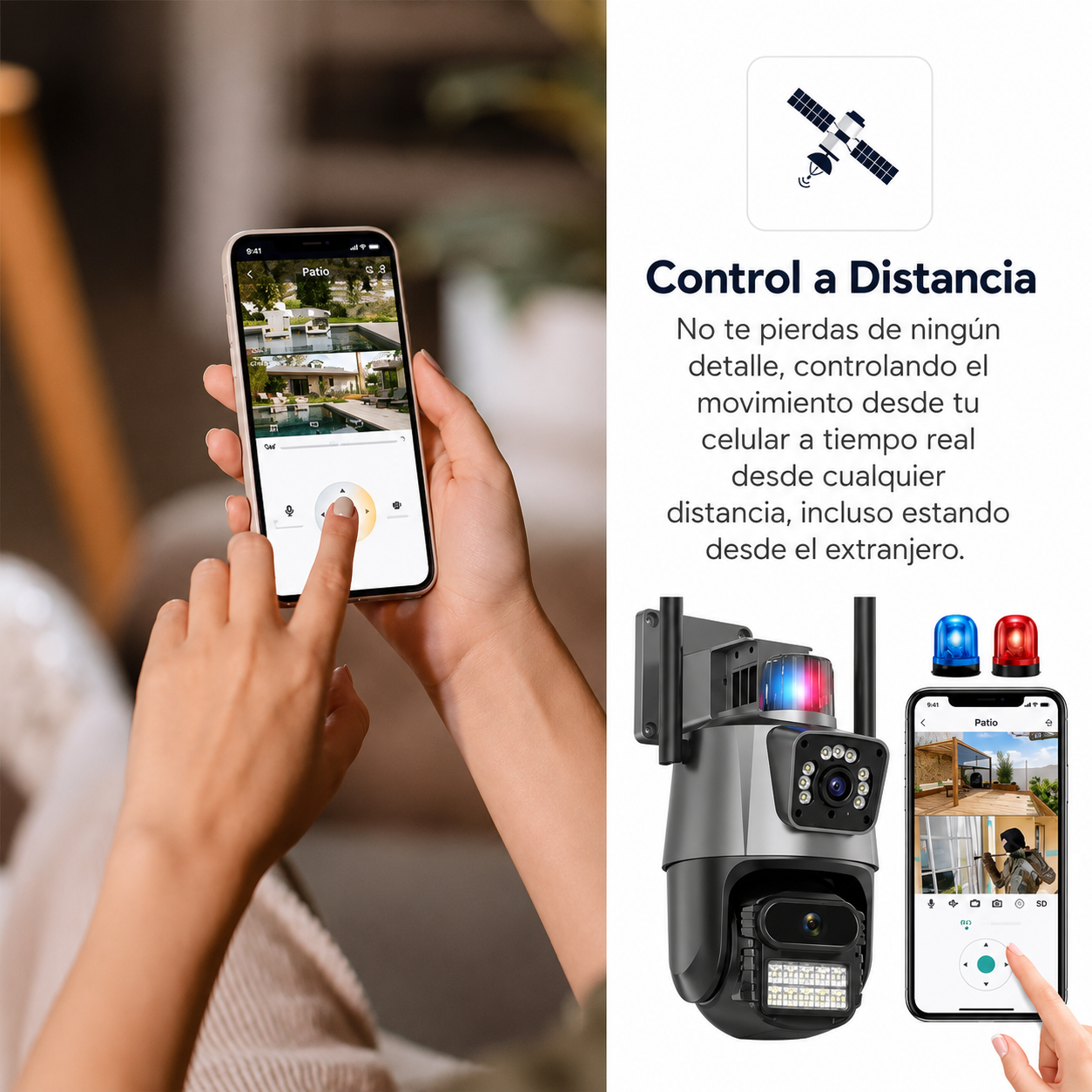 Camaras Vigilancia Exterior Doble Lente