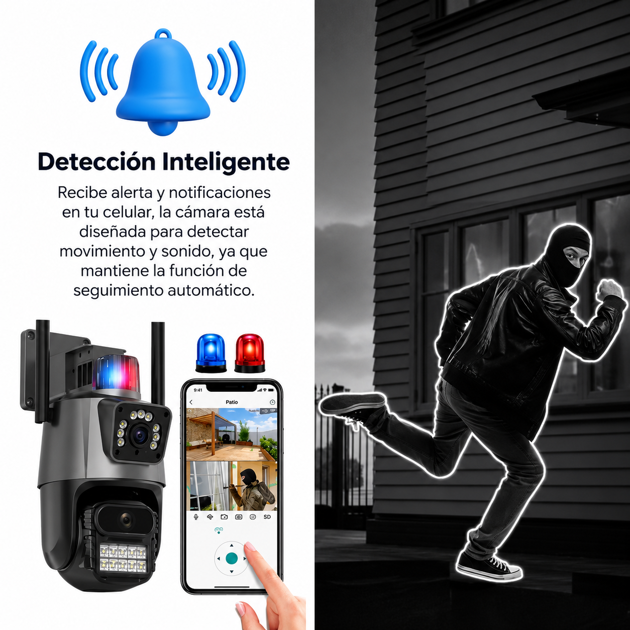 Camaras Vigilancia Exterior Doble Lente