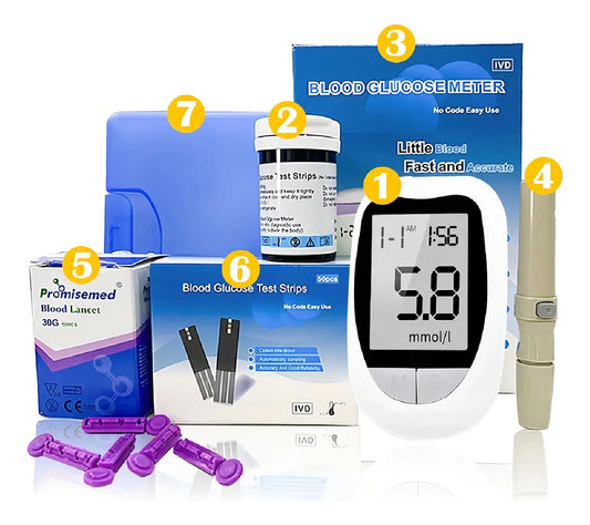 Glucometro Digital Medidor De Glucosa 50 Tiras y 50 lancetas