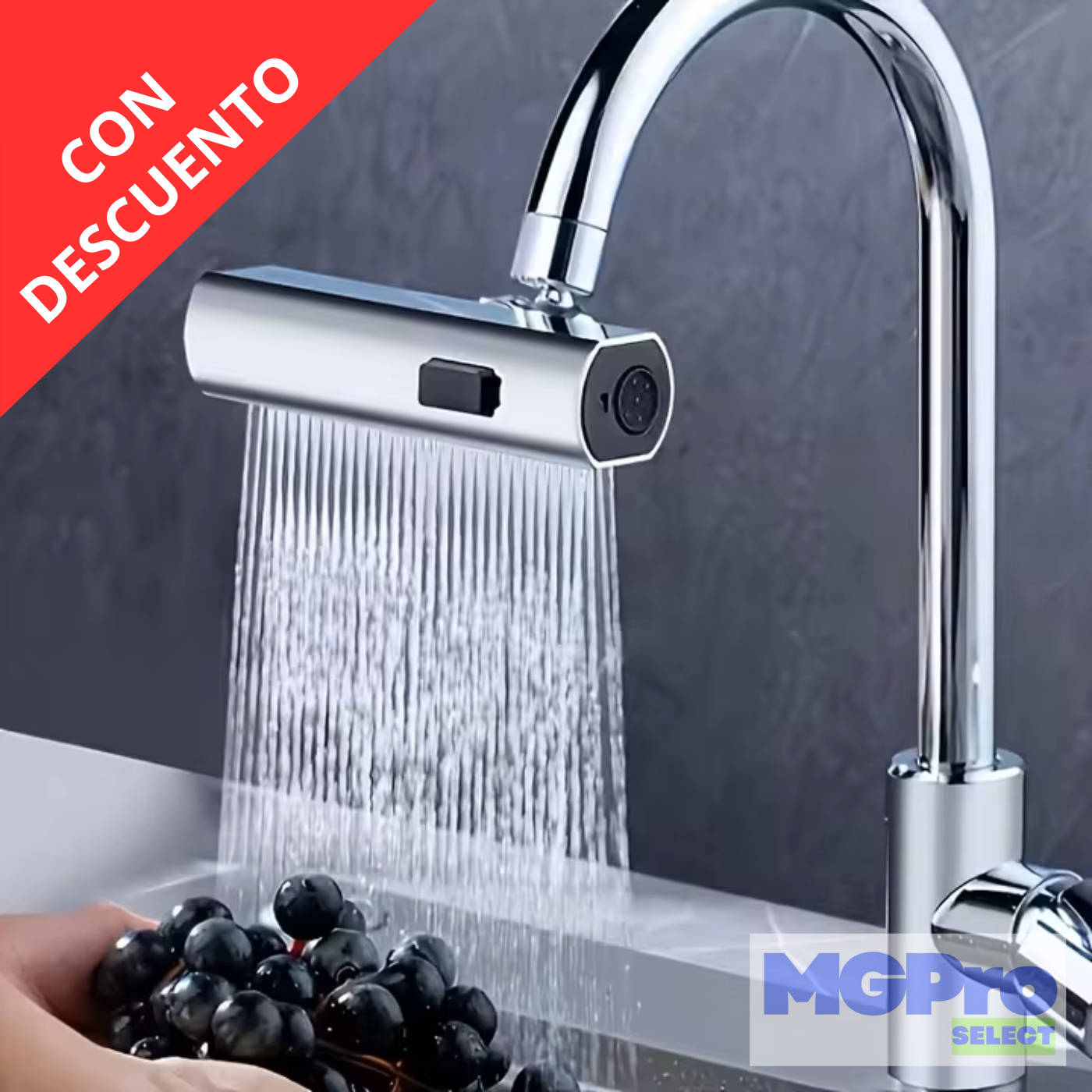 Grifo Cascada de Acero 360 grados