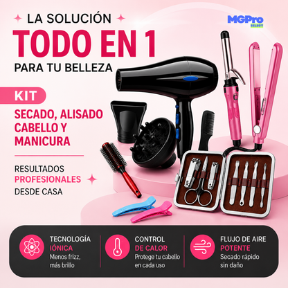 Kit Secado Alisado Cabello Y Manicura